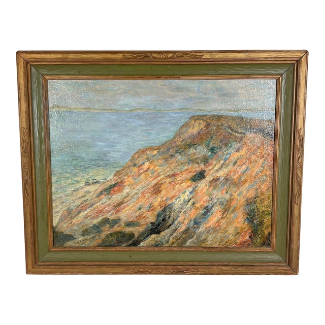 D. 1917 American Impressionist Oil of Martha's Vineyard Gay Head Cliffs For Sale