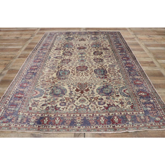 Textile Vintage Turkish Oushak Rug - 06'06 X 09'02 For Sale - Image 7 of 9
