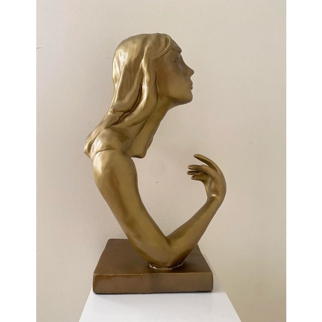 Vintage Boho Studio Bust Sculpture of Female For Sale In Chicago - Image 6 of 8