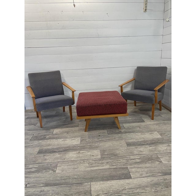 Vintage Chairs and Hocker by Tatra Nabytok, Czech Republic, 1970, Set of 3 For Sale - Image 9 of 9