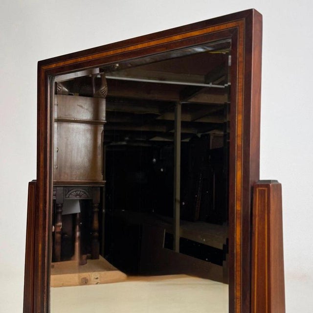 Antique English Inlaid Mahogany Dressing Mirror, 1890s For Sale - Image 13 of 14