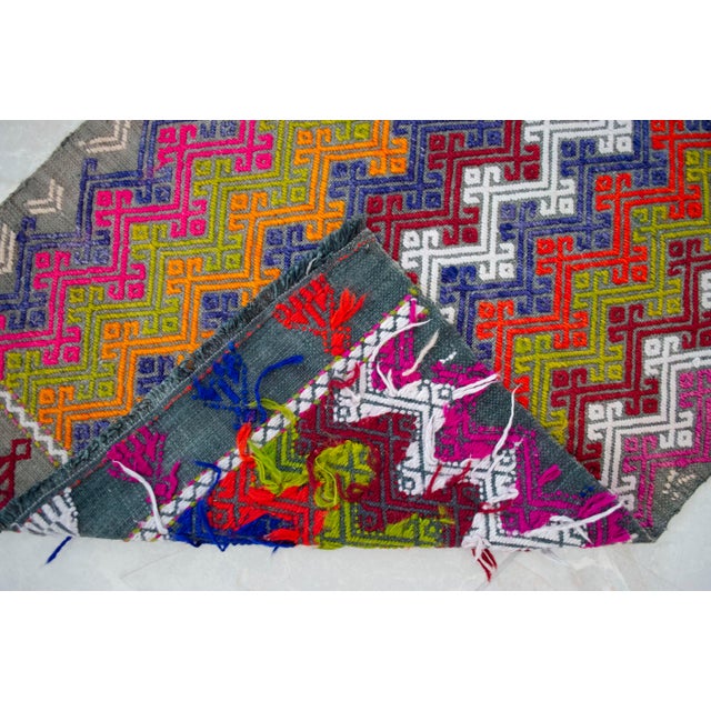 Hand-Made Braided Turkish Kilim Rug Jajim Handwoven Wool Entryway Door Mat 2x3 Ft Approx For Sale - Image 11 of 12