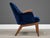 Mid-Century Modern Refinished Petite Walnut Blue Velvet Lounge Chair by Adrian Pearsall For Sale - Image 3 of 7