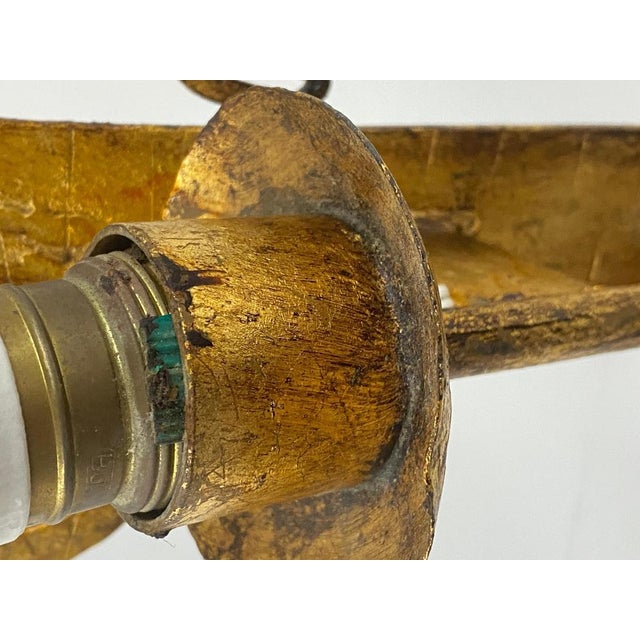 French Gilt Iron Sconces, 20th Century, Set of 2 For Sale - Image 12 of 15
