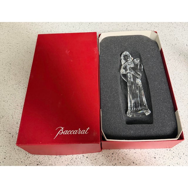 Glass Baccarat Crystal Angel With Harp Figurine Nib For Sale - Image 7 of 7