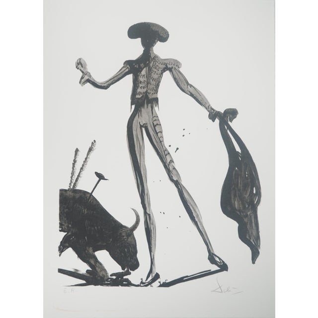 Salvador Dali, Black Bullfighter, Original Lithograph For Sale - Image 6 of 6