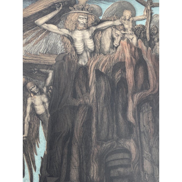 Ernst Fuchs, The Prison of Icarus, 1975, Aquatint Etching For Sale - Image 4 of 13