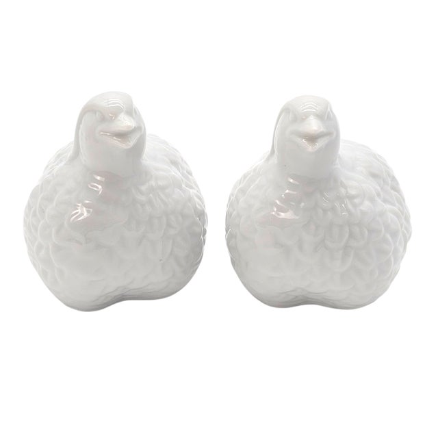 Set of Three Mid-Century Japanese White Porcelain Quail Figurines For Sale - Image 13 of 17