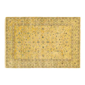 1950 Vintage Persian Kashan Oriental Carpet, with Floral Elements