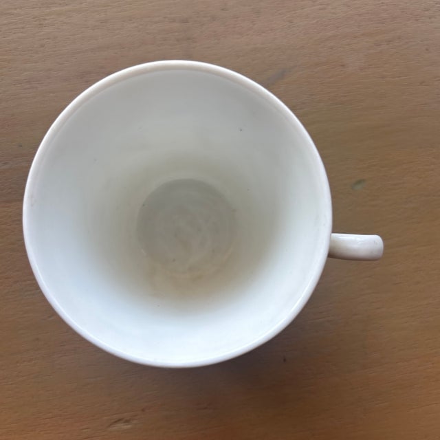 Circa 1770 Antique Bow Porcelain Tea Cup and Saucer With Hand Painted Designer Mark For Sale - Image 4 of 12