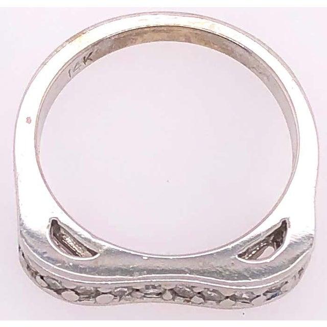 Metal 14 Karat White Gold and Diamond Wedding Band Bridal Anniversary Ring For Sale - Image 7 of 10