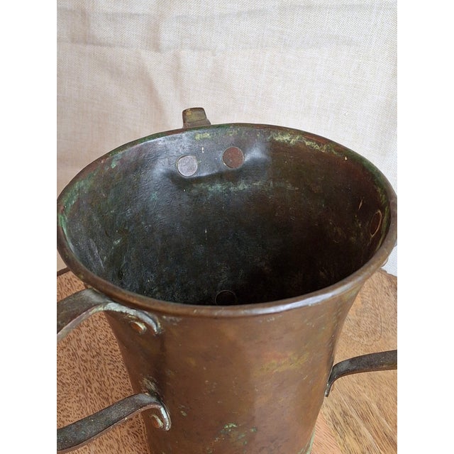 Antique Russian Imperial Copper Netilat Yadayim Cup 3 Handle Judaica Moscow Mark For Sale - Image 12 of 18