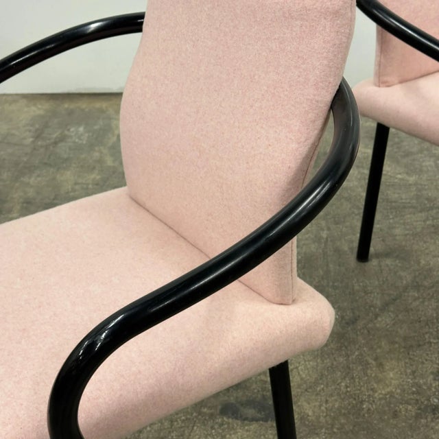 Mid-Century Modern 1980s Mandarin Chairs Attributed to Ettore Sottsass for Knoll - Set of 2 For Sale - Image 3 of 8