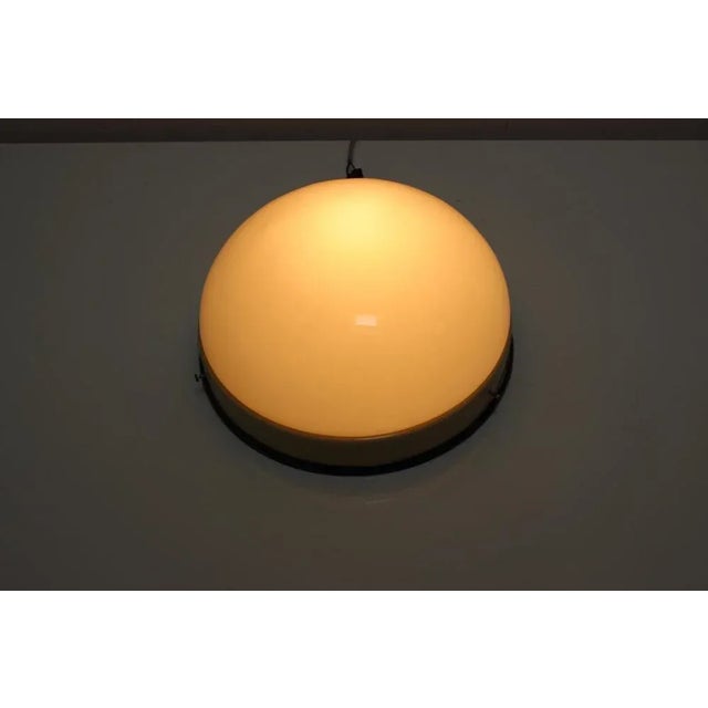 Glass Mid-Century Glass Ceiling Lamp, Flush Mount or Wall Lamp, 1960s For Sale - Image 7 of 8