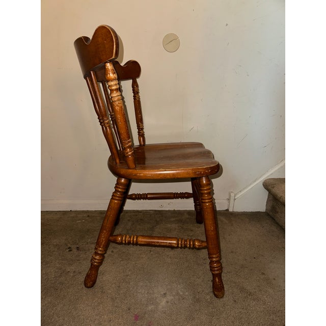Mid-Century Tell City Chair Co. Solid Hard Rock Maple Windsor Spindle Back Side Chair For Sale - Image 4 of 6