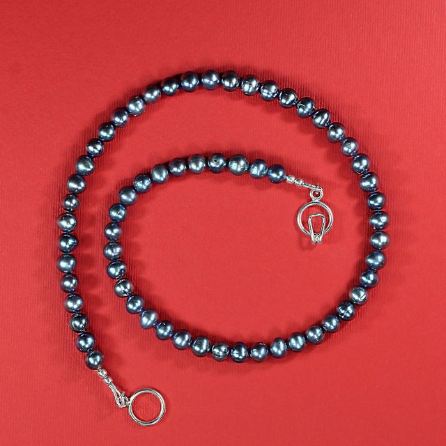 Ajd 18 Inch Iridescent Peacock Pearls 6-6.5 MM Great Gift For Sale - Image 4 of 6