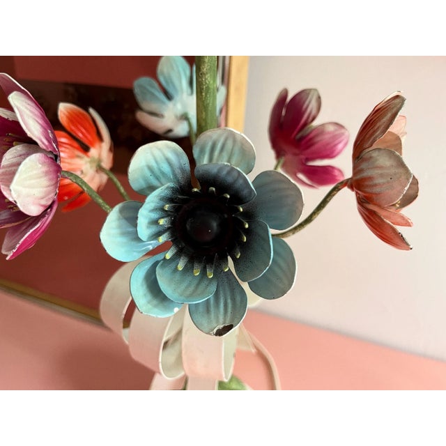 Italian Flower Bouquet Lamp & Shade, C1960 For Sale - Image 14 of 18