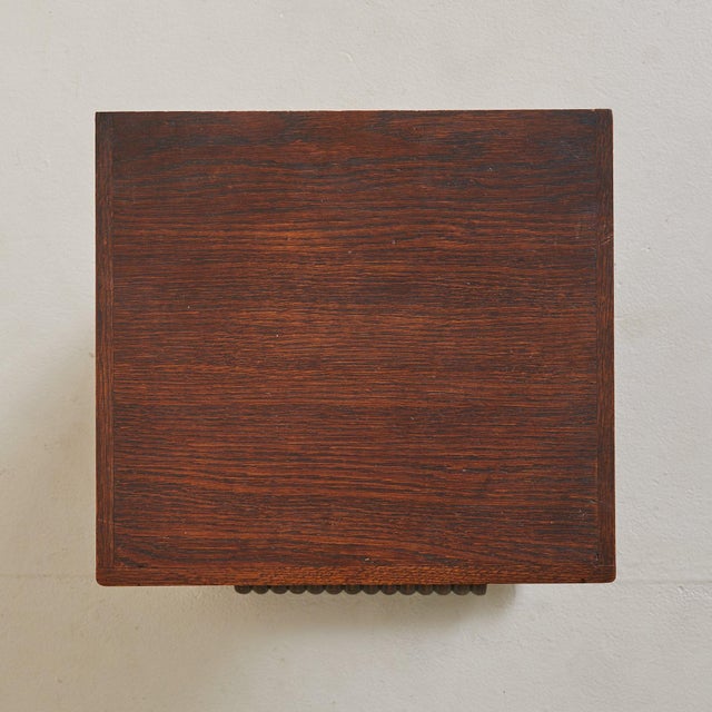1940s French Spool‑Detail Oak Side Table in the Manner of Charles Dudouyt, 1940s For Sale - Image 5 of 10