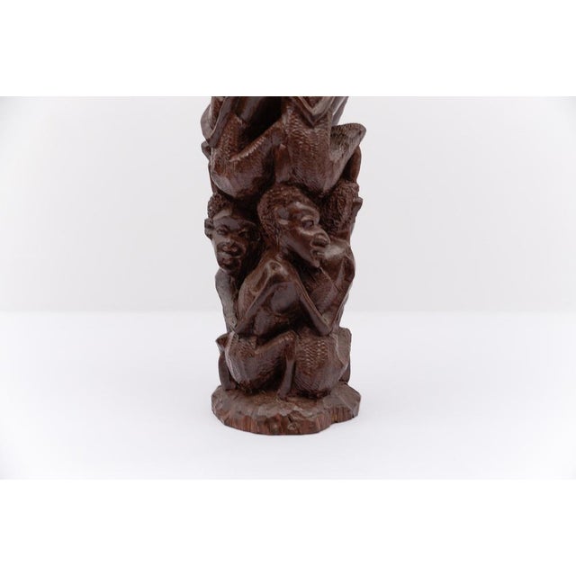 Vintage Tanzanian Makonde Hand-Carved Family Tree, 1970s, Ironwood or Ebony For Sale - Image 11 of 17