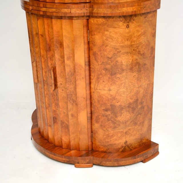Glass Art Deco Burr Walnut Cocktail Cabinet from Epstein, 1930s For Sale - Image 7 of 13