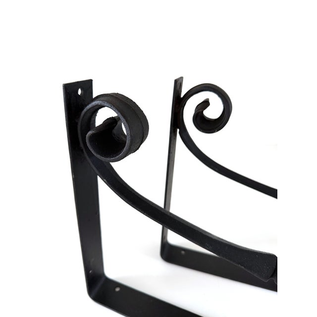 Large Antique Cast Iron Scroll Shelf Brackets For Sale - Image 11 of 13