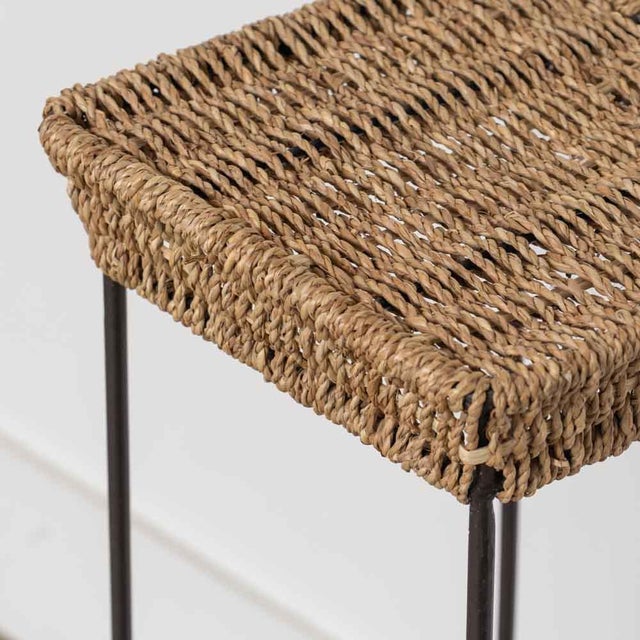 1960s French Rush and Iron Side Table For Sale - Image 11 of 11