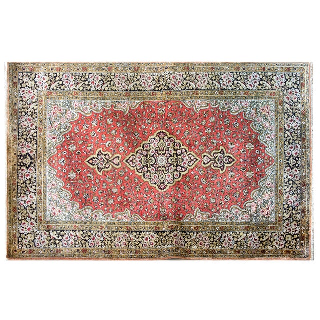 Late 20th Century Persian Silk Qum Rug For Sale In Chicago - Image 6 of 13