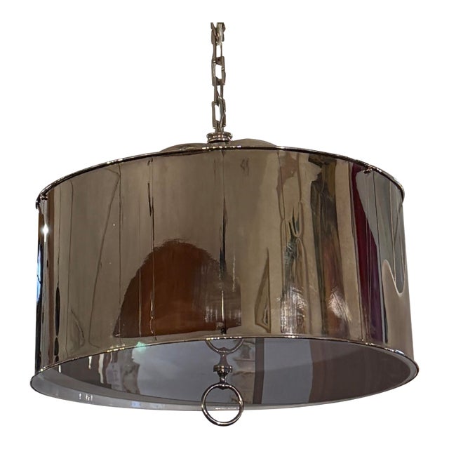 Robert Abbey Porter Nickel Light Pendant For Sale