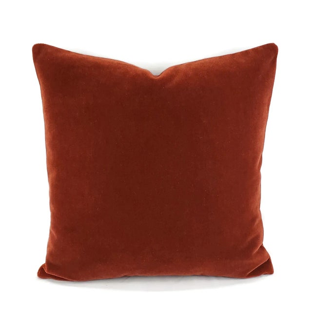 Textile F. Schumacher San Carlo Mohair Velvet in Sienna Pillow Cover For Sale - Image 7 of 7