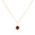 10K Yellow Gold Red Garnet and 3/8 Cttw Diamond Halo Jewelry Set (Earrings, Pendant & Ring) For Sale - Image 4 of 6