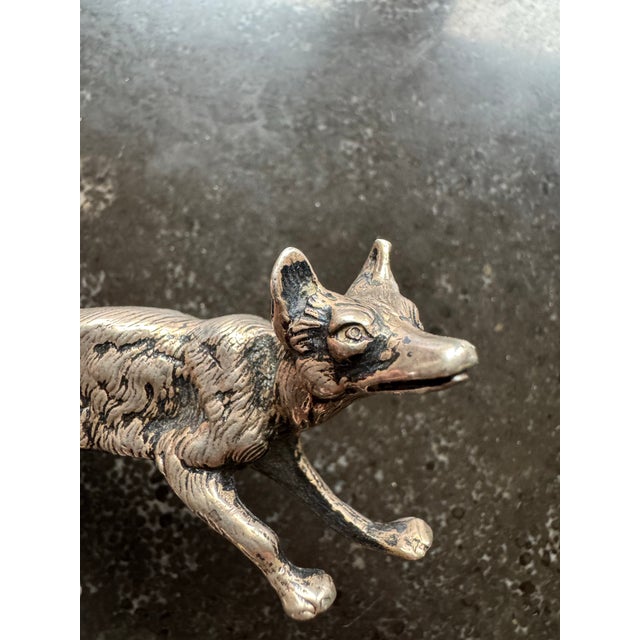 Metal Antique German Silver Fox Collectible Figurine For Sale - Image 7 of 9