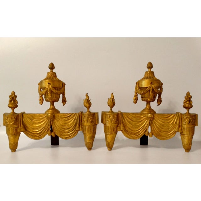Antique French Gilt Bronze Andirons, a Pair For Sale - Image 13 of 13