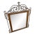 Large Vintage Mediterranean Beveled Wood & Gilt Metal Scrollwork Mirror For Sale