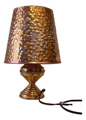 Vintage Art Deco Hammered Copper Table Lamp, 1930