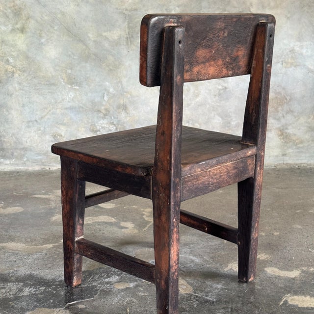 Brown Small Vintage Indonesian Teak Children's Chair, 1950s For Sale - Image 8 of 11