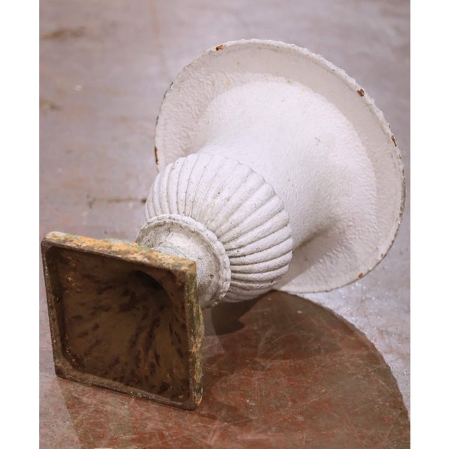 Mid-19th Century French Weathered Painted Iron Medici Vases - Set of 4 For Sale - Image 9 of 9