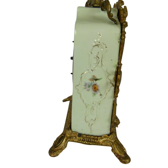 Late 19th Century Antique 19thC French Porcelain & Ormolu Mantel Clock | for Restoration | Circa 1880–1890 For Sale - Image 5 of 12