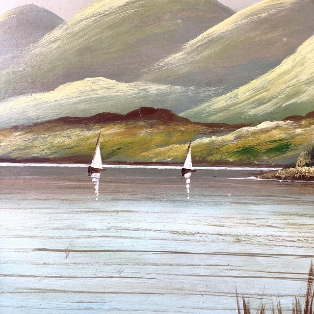 Signed J. Kellog Antique Scottish Highland Loch Oil Painting in Gilt Frame For Sale - Image 10 of 12