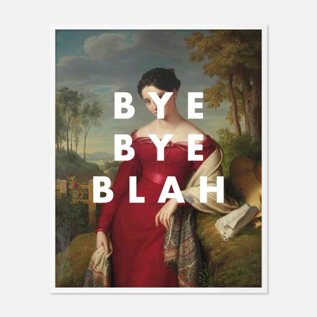 Contemporary Bye Bye Blah by Lara Fowler in White Framed Paper, Small Art Print For Sale - Image 3 of 3