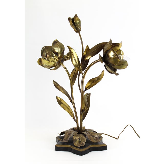 Vintage Metal Floral Table Lamp Chairish
