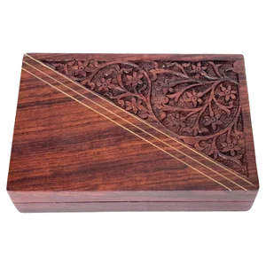 Decorative Cigarette Box in Wood, India, 1960s