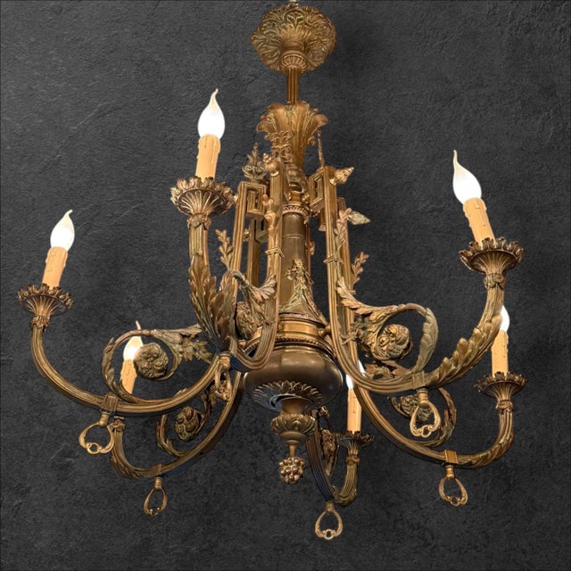 Antique French Chandelier, 1870 For Sale - Image 4 of 8