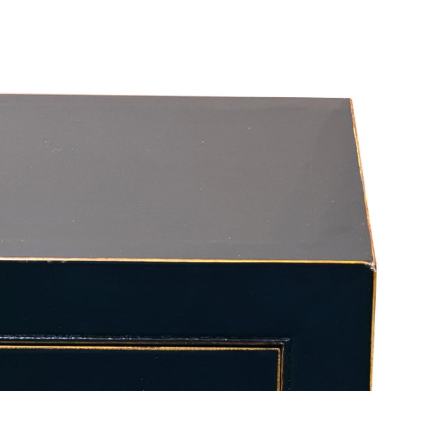 Oriental Black Lacquer 3 Drawers MoonFace Console Credenza Sideboard For Sale - Image 15 of 15
