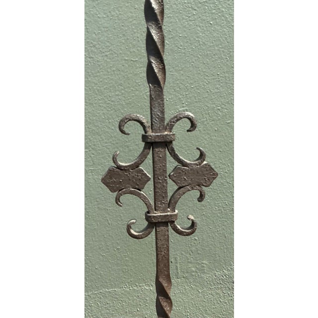 Gothic Vintage Twisted Wrought Iron Floor Lamps - A Pair For Sale - Image 3 of 12