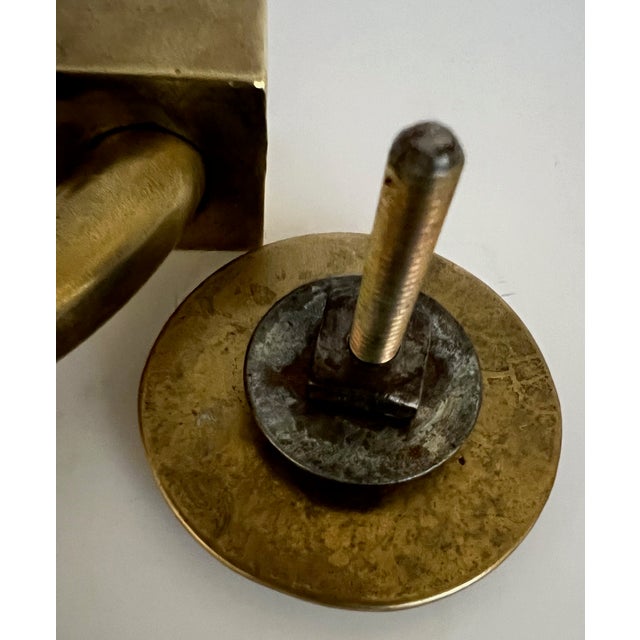 Vintage French Brass Door Knocker With Antique Backplate For Sale - Image 9 of 10