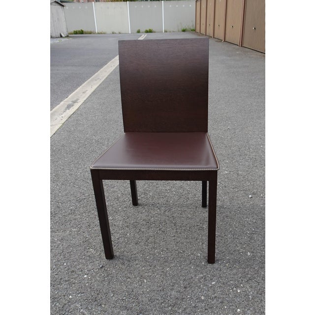 Wood Modern Italian Chairs with Leather Seats by Cecotti F., 1990s, Set of 4 For Sale - Image 7 of 18