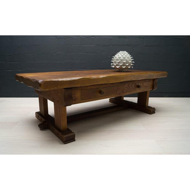 French Rustic Coffee Table in Oak, 1960s For Sale - Image 9 of 18
