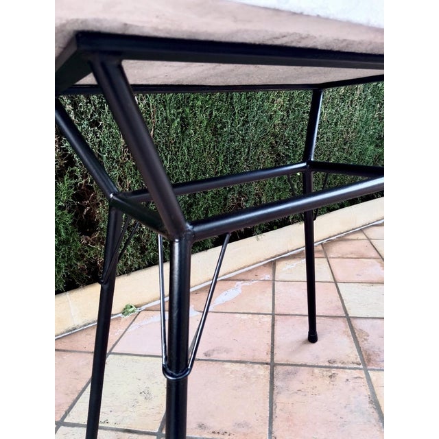 Vintage Bistro Side Table in Marble and Iron, 1930s, Set of 2 For Sale - Image 9 of 16