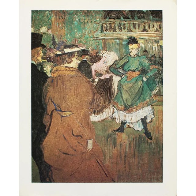 An excellent large full-color print after Impressionist painting "Quadrille at the Moulin Rouge" by Henri Toulouse-...