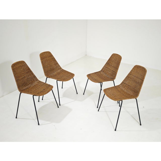 Vintage Basket Wicker Chairs by Legler for Bonacina Italia, 1950s, Set of 4 For Sale - Image 13 of 13